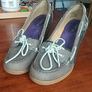 Sperry brand sequin wedges